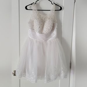 Short White Beaded Dress